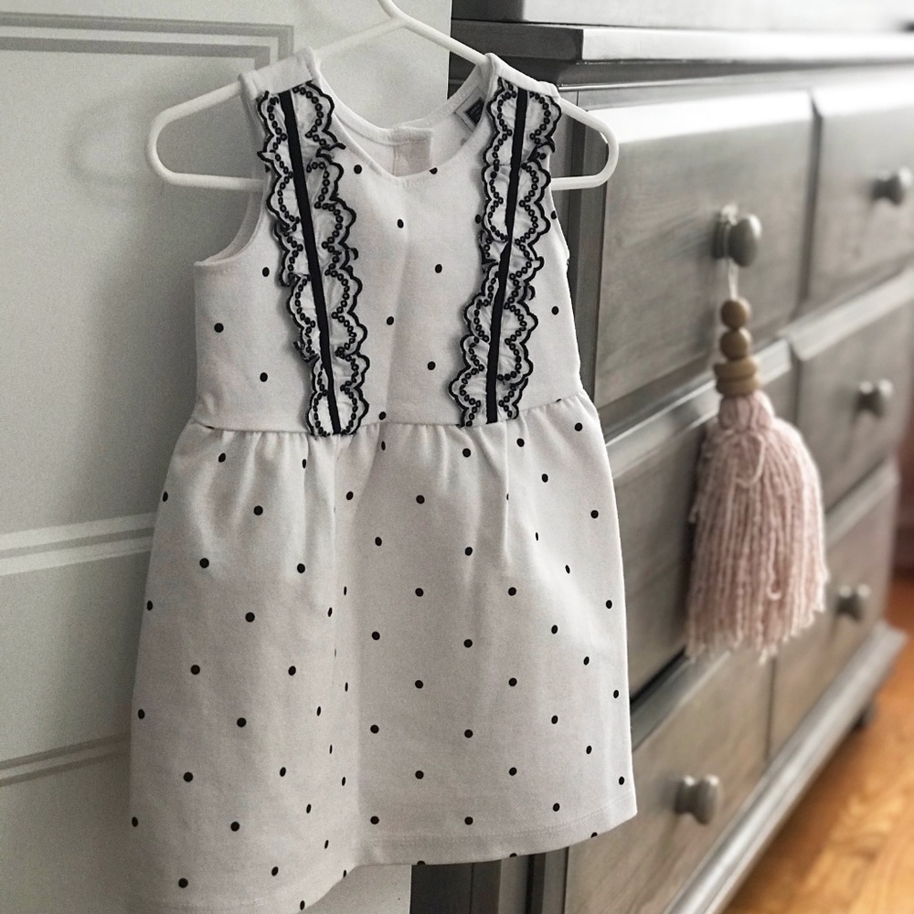 Janie and Jack Black and White Polka Dot Dress